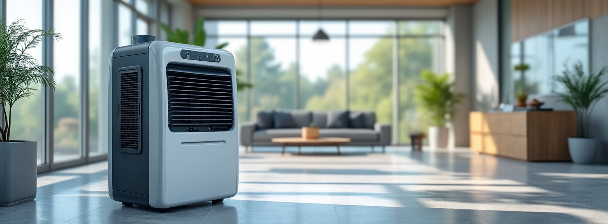 Elektrischer Kompressor-Luftentfeuchter im Wohnraum